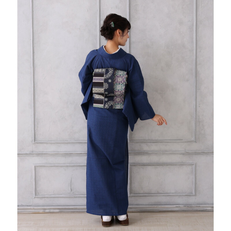 楽天市場】洗える着物 阿波しじら 《お仕立て代込み》 【群青に無地
