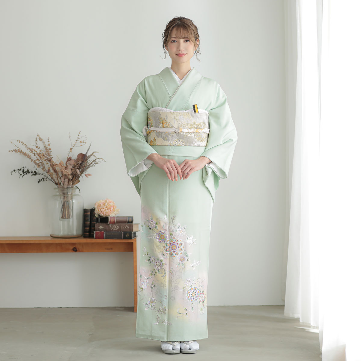 楽天市場】色留袖レンタル フルセット【レンタル】「E196 黄緑 華紋