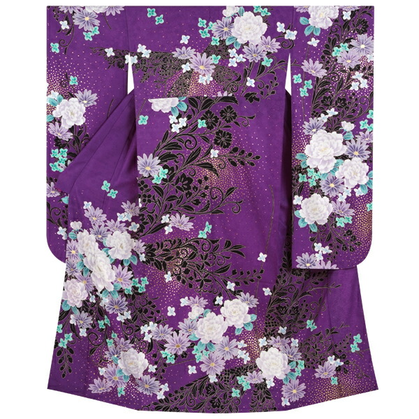 楽天市場】【成人式 振袖 レンタル】RS397紫 牡丹に洋花フルセット
