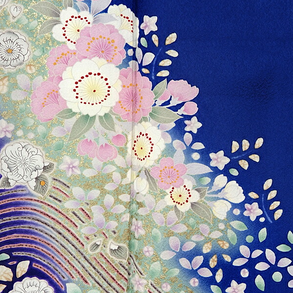 楽天市場】【成人式 振袖 レンタル】RS974 正絹 青 桜と辻が花フル