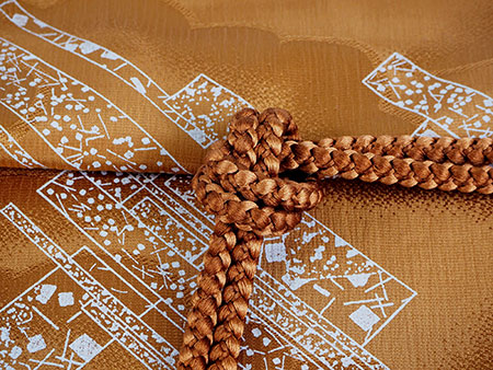 楽天市場】帯揚げ 帯締め セット 正絹カジュアル向き 丸組 黄土色 熨斗