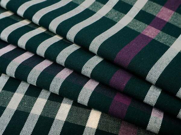 楽天市場】伊勢木綿 反物 単品 綿 堅牢染 深緑×白×ピンク 格子