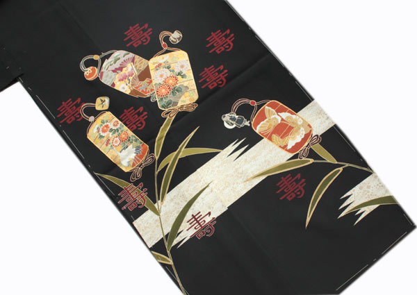 楽天市場】【正絹黒留袖 未仕立て 仮絵羽 印籠と百寿柄】礼装 黒留め袖