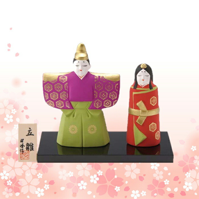 楽天市場】ひな人形 日本製 陶器 飾り 置物「3月3日のひな祭り」縁起物