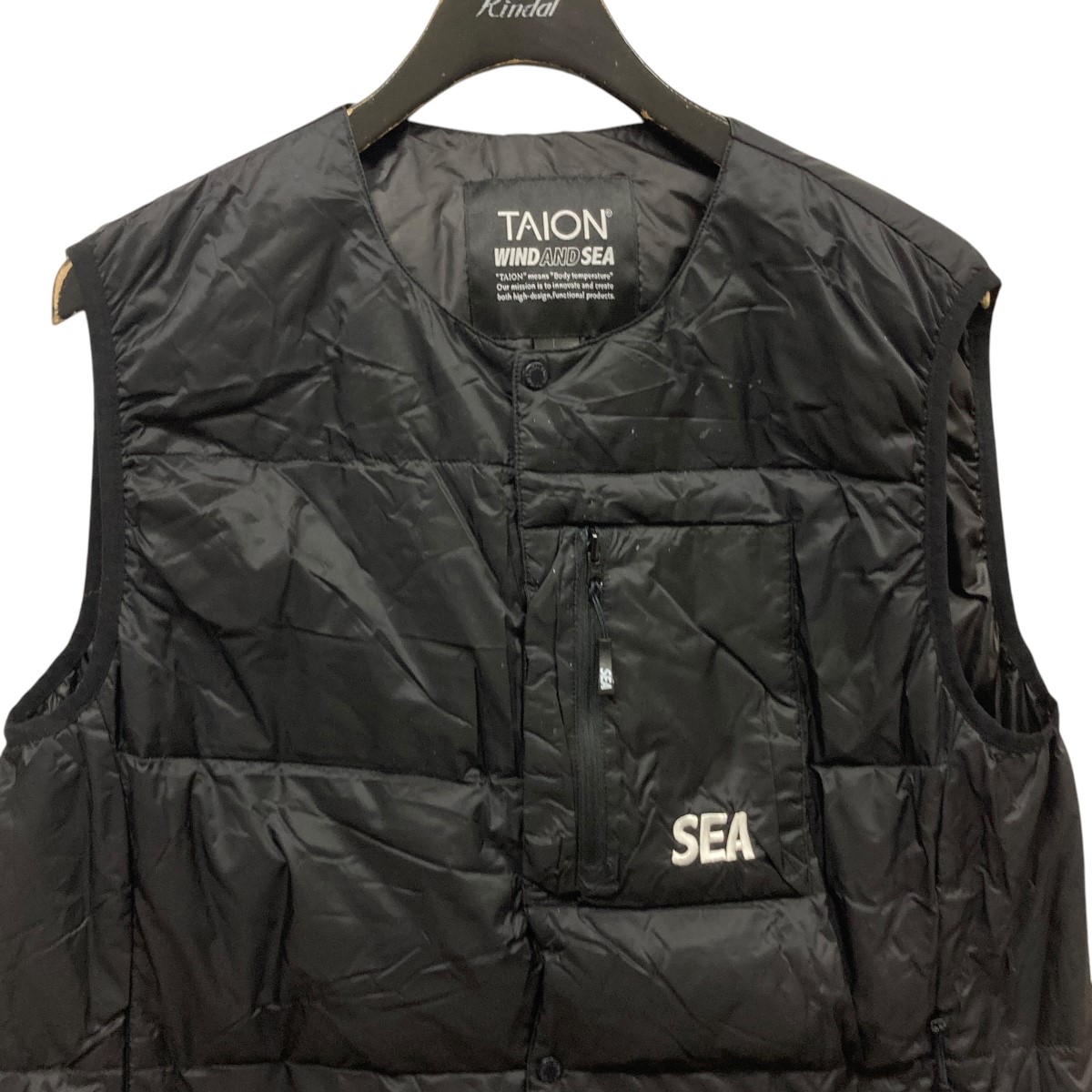 WIND AND SEA ブラック ダウンベスト L