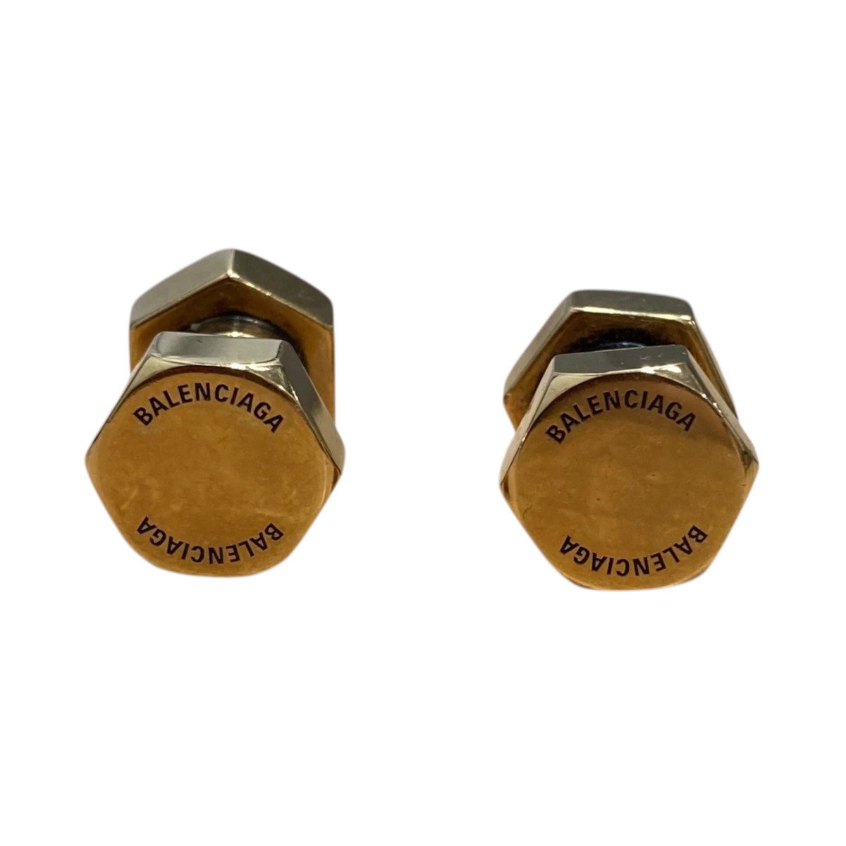 楽天市場】【中古】BALENCIAGAダブルスクリューボルトピアス ゴールド