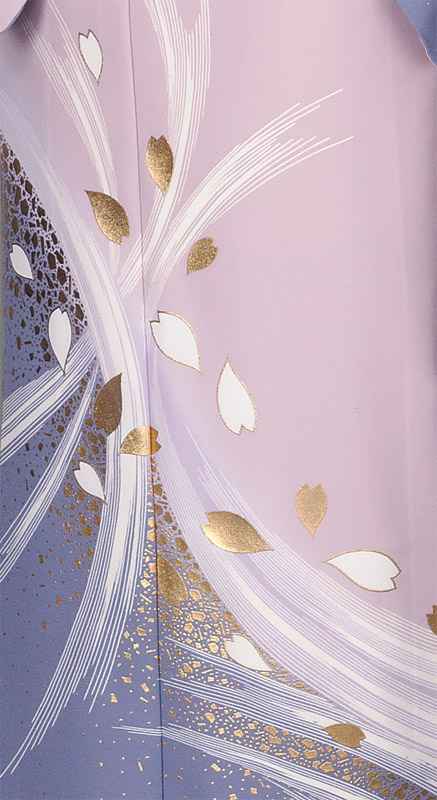 楽天市場】付下げ訪問着 国内染め お仕立て着物 薄紫地に風に舞う桜