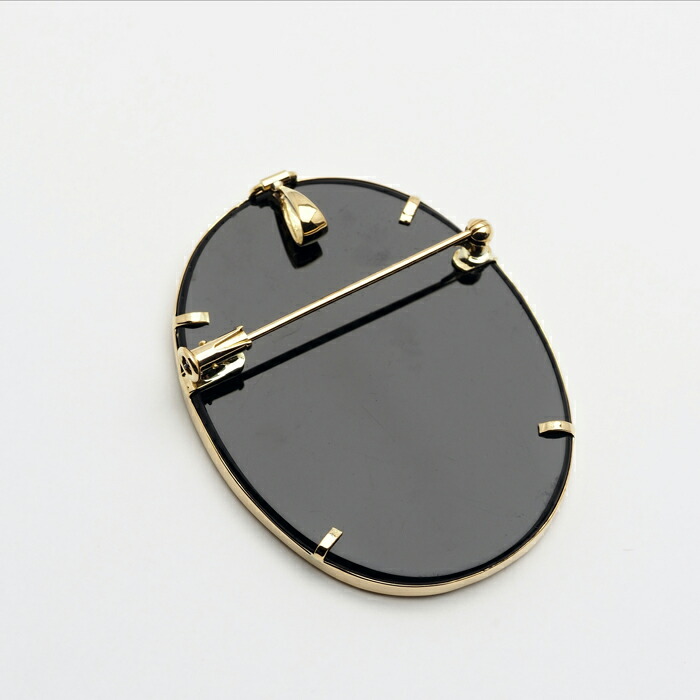 楽天市場】K18 メノウカメオ ペンダント ブローチ 35×45mm 18金