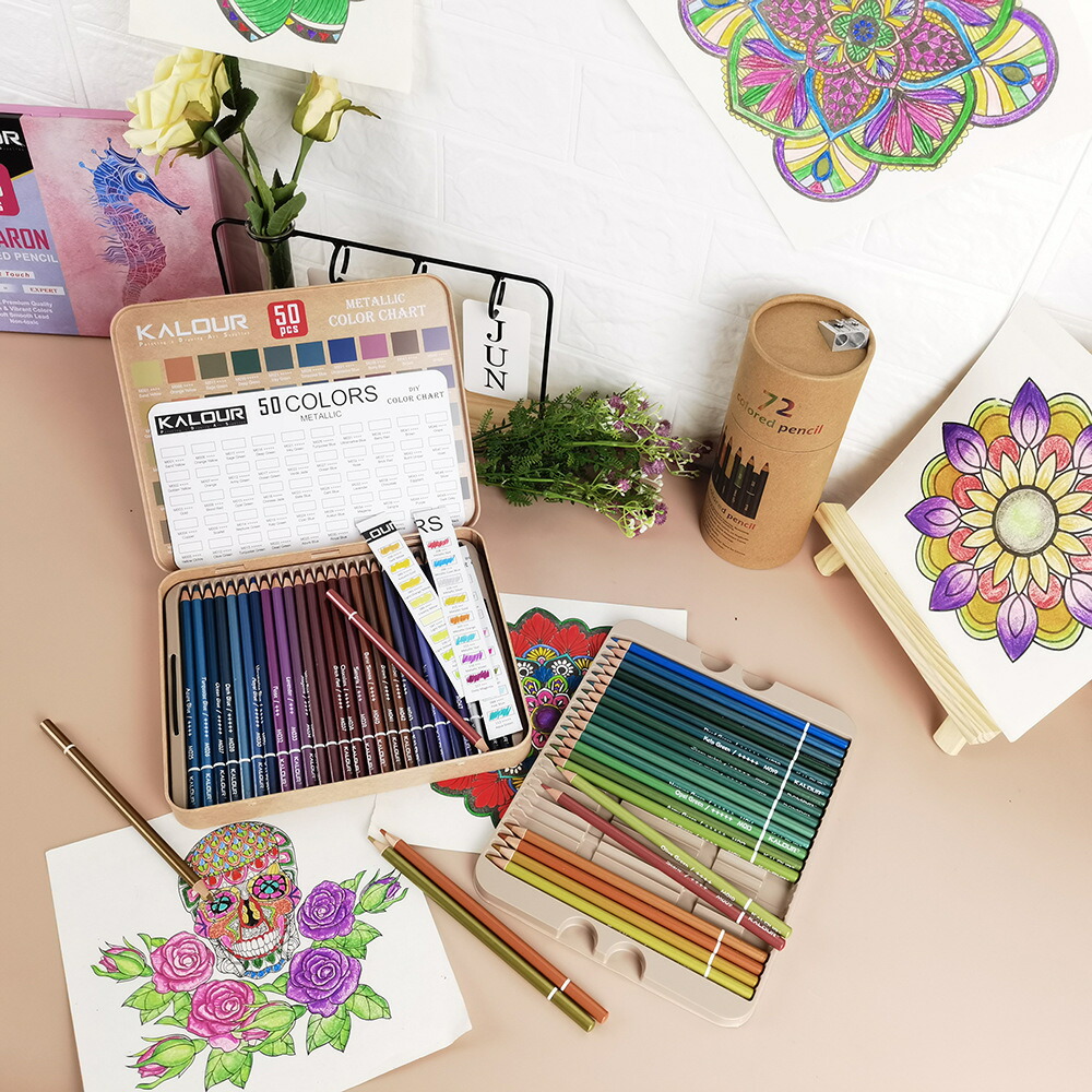 楽天市場】【大特価セール】色鉛筆 50色セット 収納ケース付き