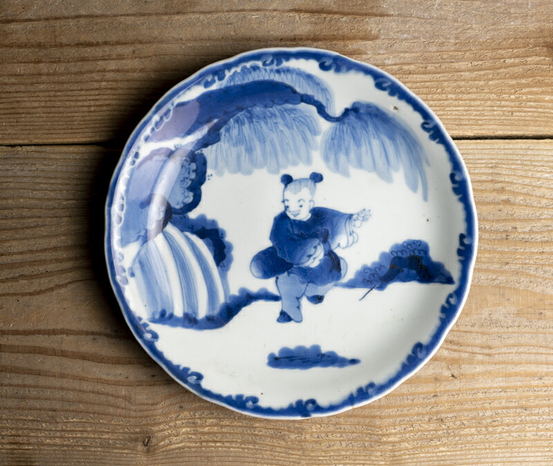 楽天市場】骨董○古伊万里染付唐子人形文皿○江戸後期-19世紀 | 前磁器