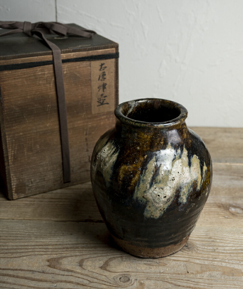 楽天市場】骨董○古唐津流し掛け壺○ | 江戸初期-17世紀頃 | 時代箱付