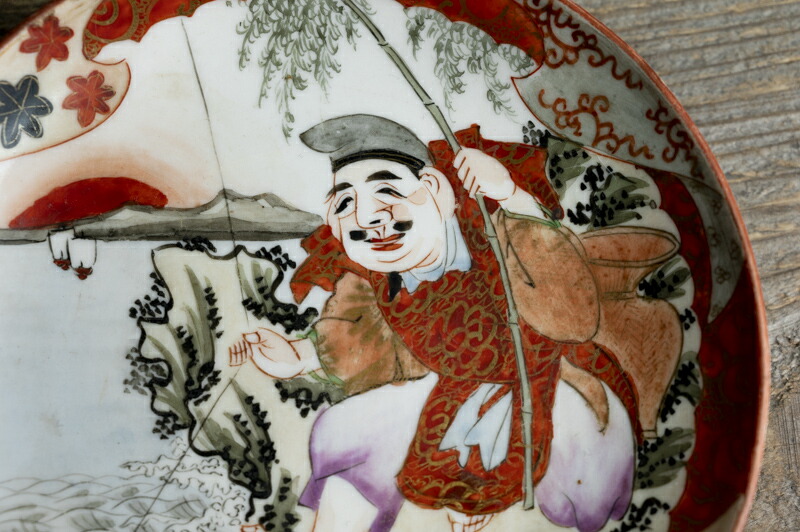 最終価格、アンティーク、自家保存 久谷 谷口骨董 蓋の裏に菖蒲の絵 最終