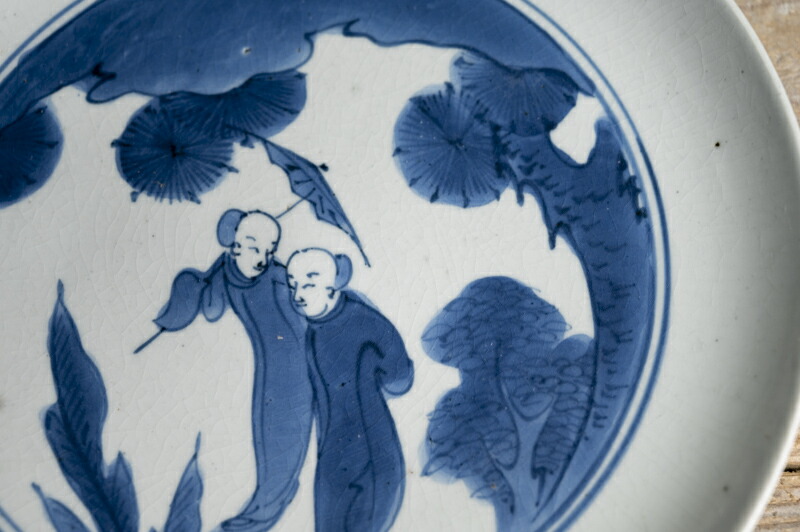 楽天市場】骨董○藍九谷人物文皿○前期伊万里 / 甘手 | 江戸前期-17