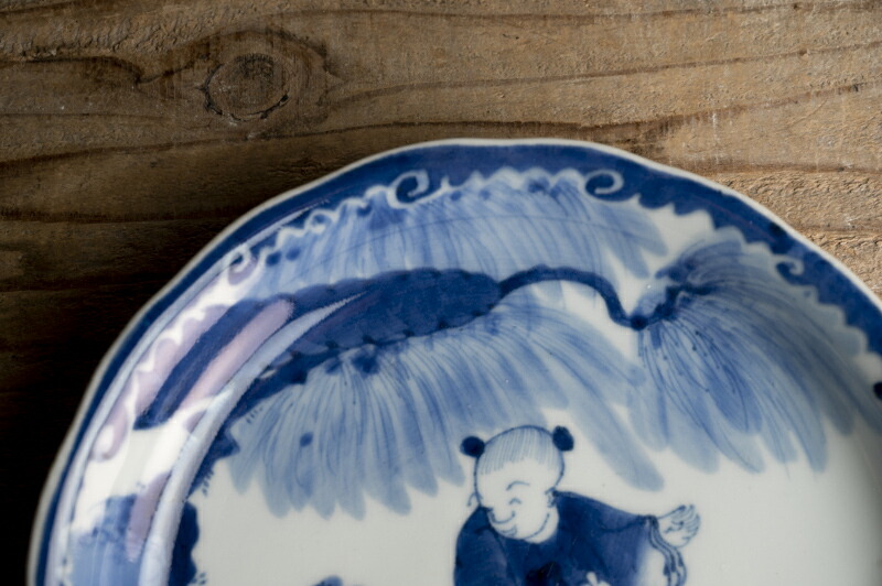 楽天市場】骨董○古伊万里染付唐子人形文皿○江戸後期-19世紀 | 肥前