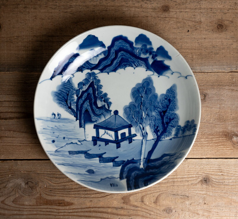 楽天市場】骨董○古伊万里染付山水文大皿○36cm | 江戸後期-19世紀頃