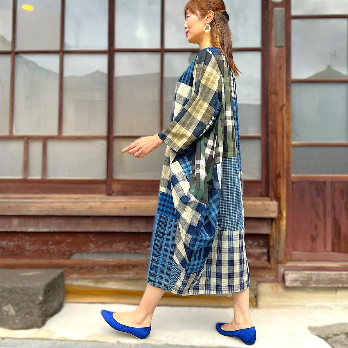 楽天市場】【古布リメイクコクーンワンピース】作家一点物ロングマキシ