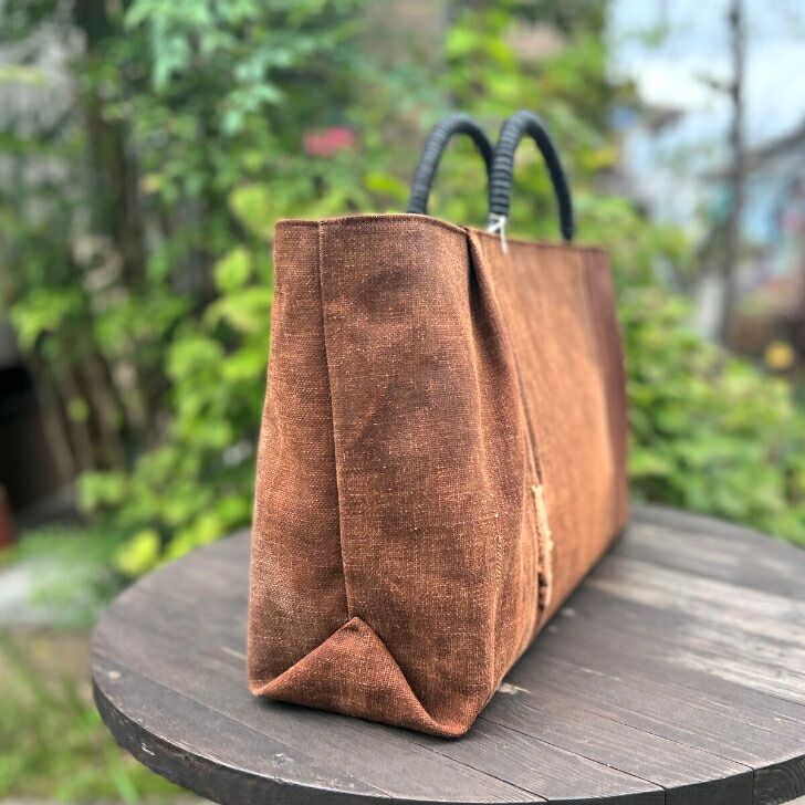 楽天市場】【酒袋・柿渋染めトートバッグ】彩乃庵一点もの小さめ