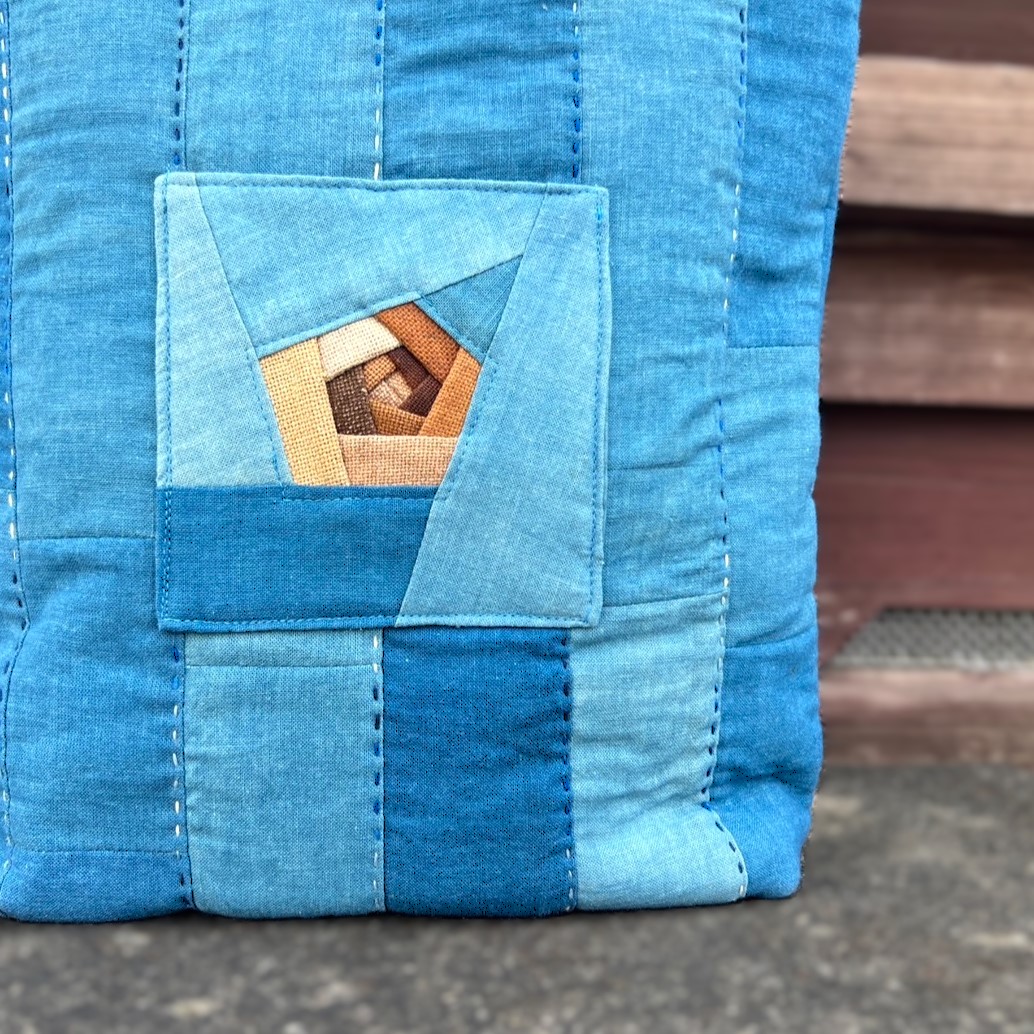 楽天市場】【藍染めパッチワークバッグ】作家一点物綿藍染め酒袋柿渋