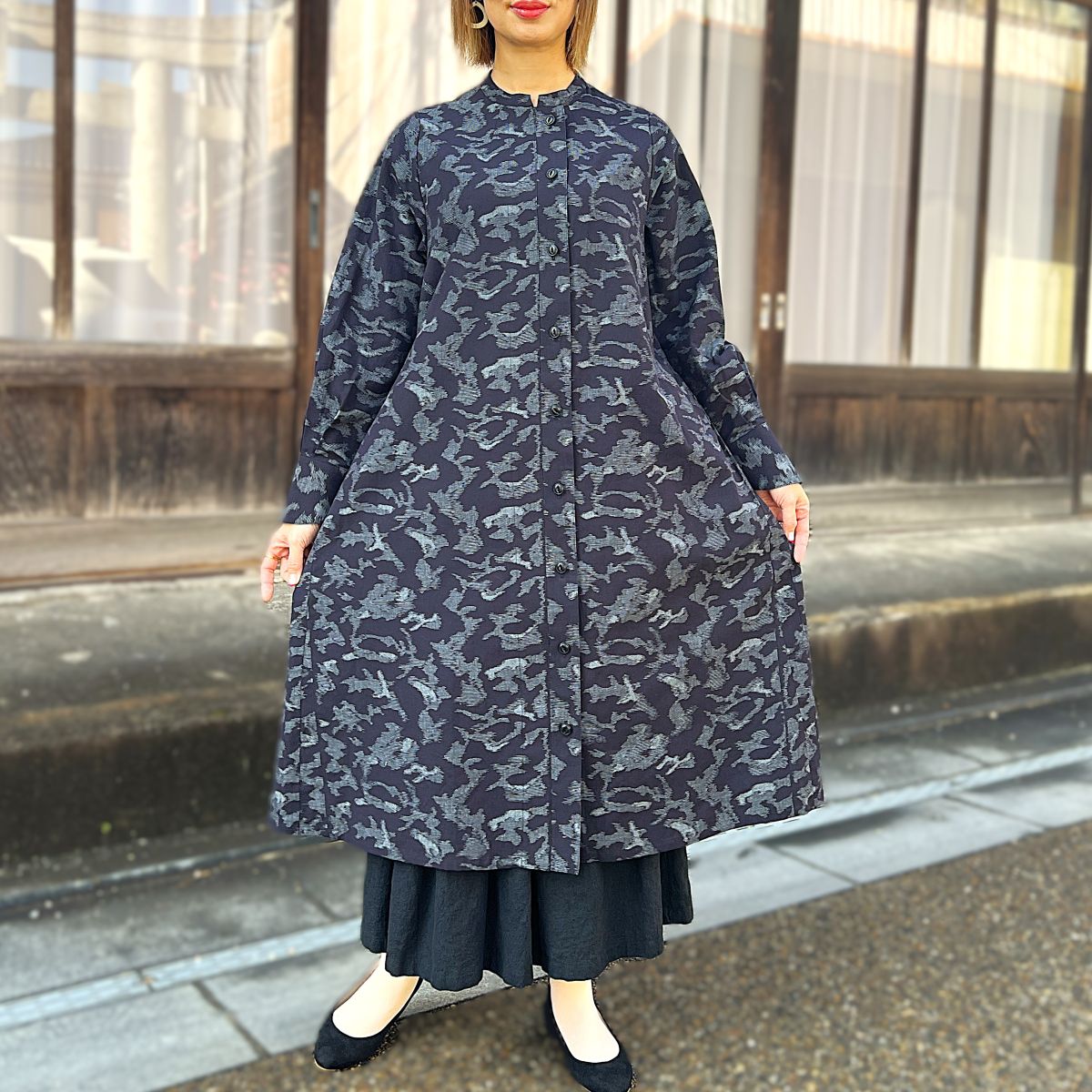 楽天市場】儀右ヱ門【久留米絣チュニックワンピース】ミセス40代50