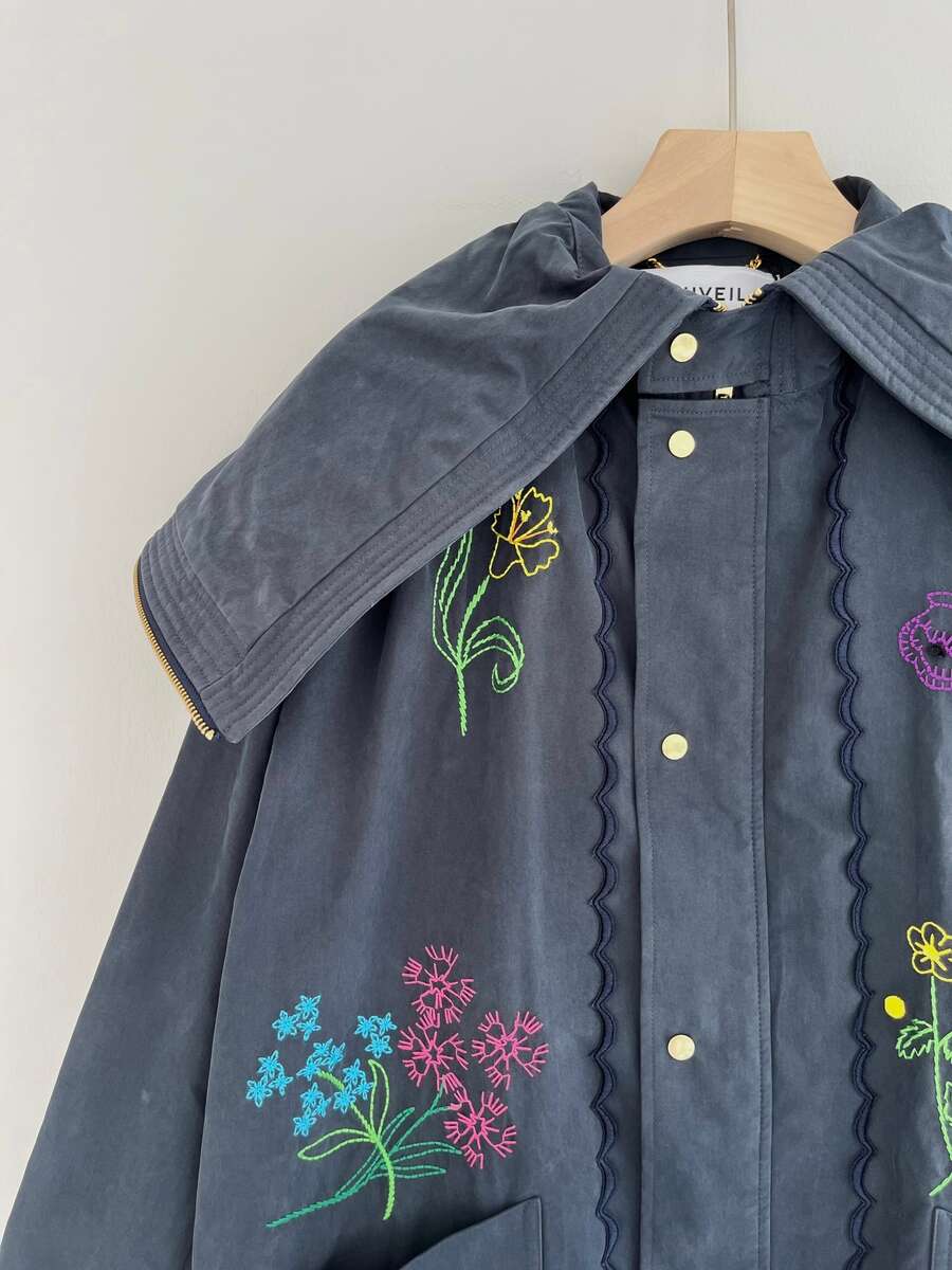 楽天市場】【MUVEIL】 フラワー刺繍コート MA224FC001 ミュベール Navy