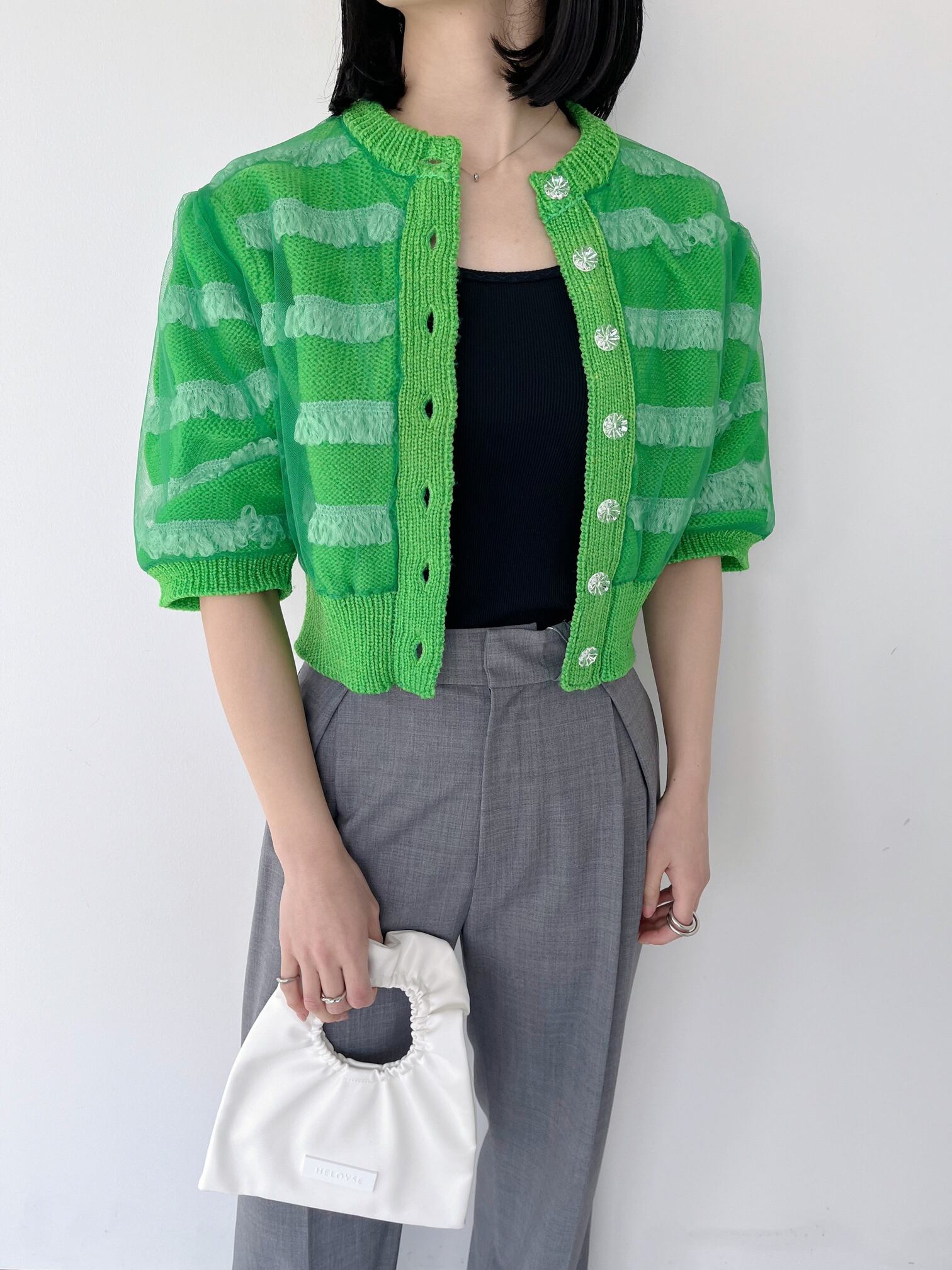 楽天市場】【MUVEIL】 オーガンジーカーディガン ミュベール ボーダー