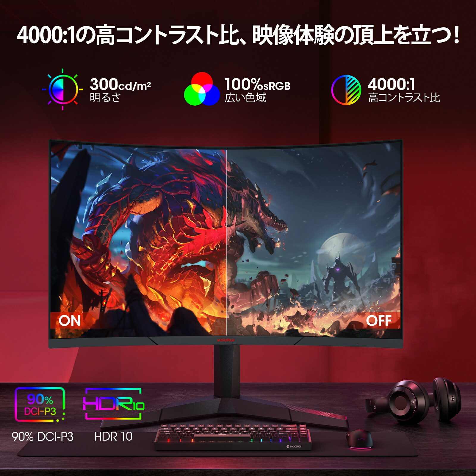 楽天市場】【10%OFFクーポン】KOORUI ゲーミングモニター 27インチ