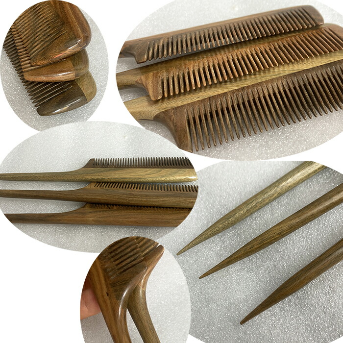 楽天市場】櫛、くし、コーム、リングコーム、天然檀木製櫛 つげ