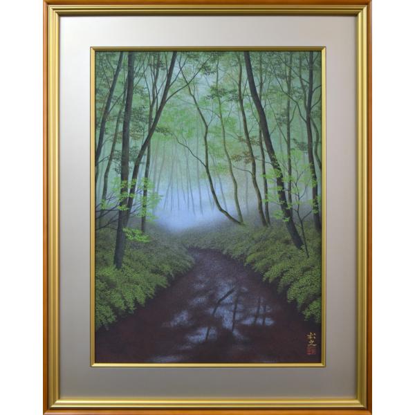 楽天市場】原 宏之「雨後林道」日本画・P20号・共シール付 百貨店人気