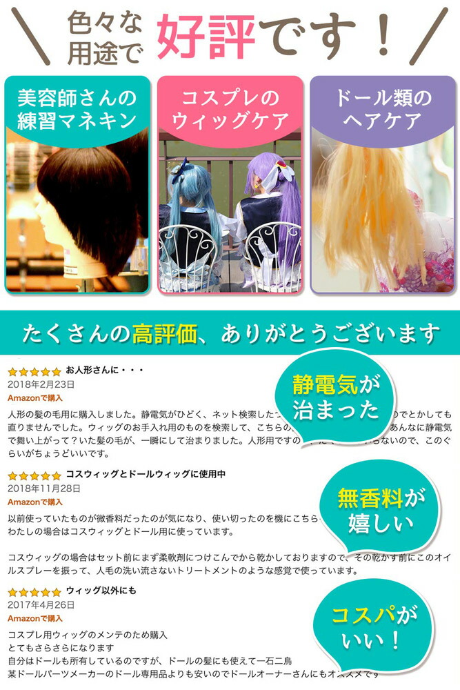 楽天市場】ウィッグスプレー ウィッグ オイル ミスト ケア 静電気防止