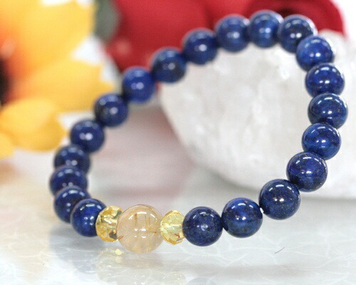 楽天市場】ラピスラズリ ゴールドルチル シトリン ブレスレット 天然石