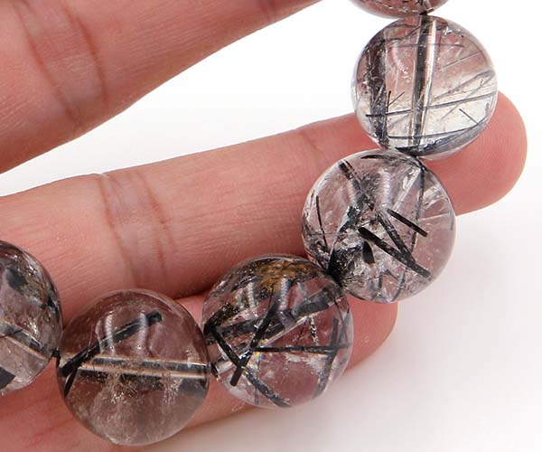 楽天市場】高ランク ブラックルチルクォーツブレスレット ブラック