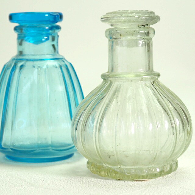 楽天市場】ガラスの醤油差し瓶 2本セット ブルー クリア ガラス 0019