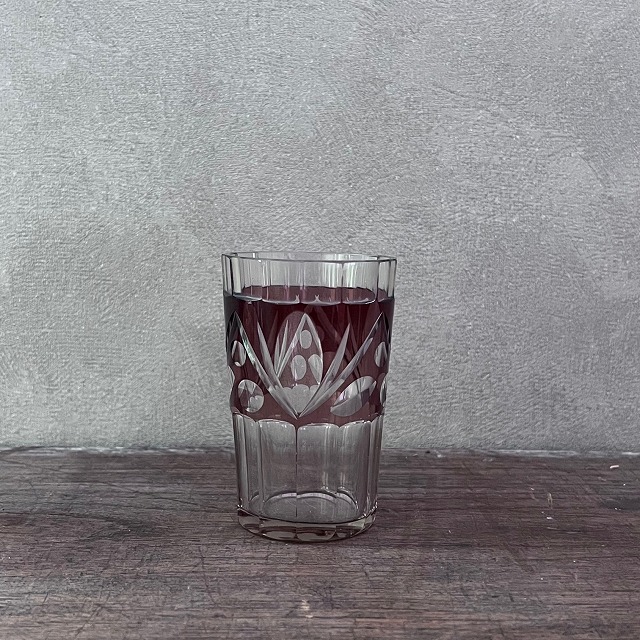 楽天市場】切子色被せグラス コップ 2個セット 0313昭和 レトロ ガラス