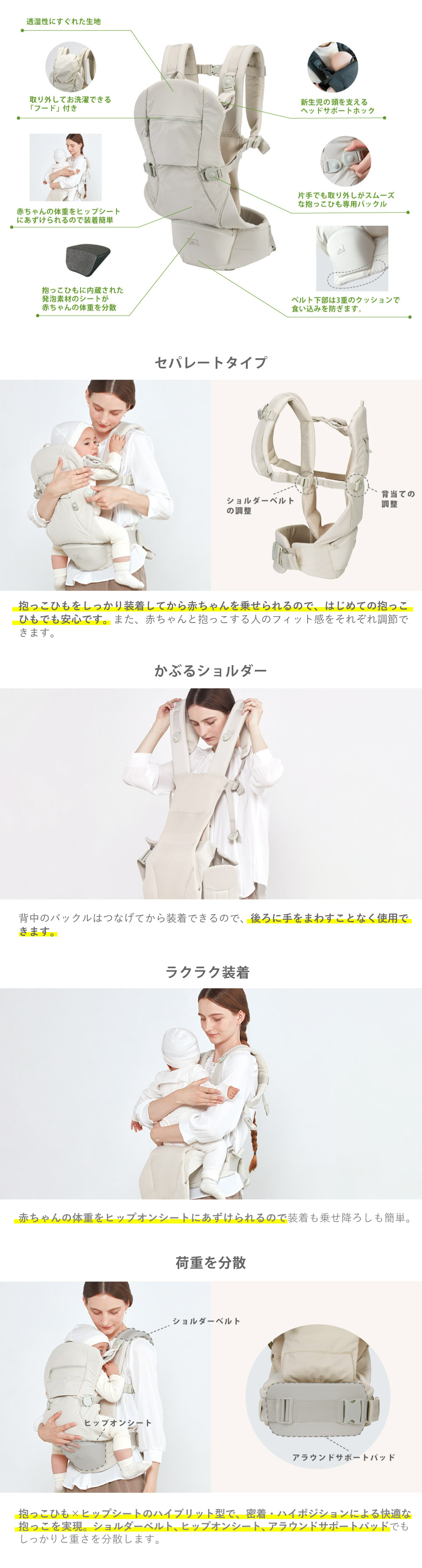 楽天市場】BABY CARRIER ON ベビーキャリアオン ピトレスク