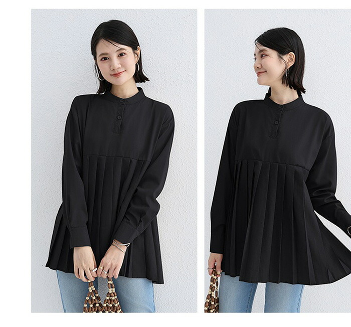 TOCCA プリーツ襟 シフォン 長袖ブラウス 黒 0 TOCCA プリーツ襟