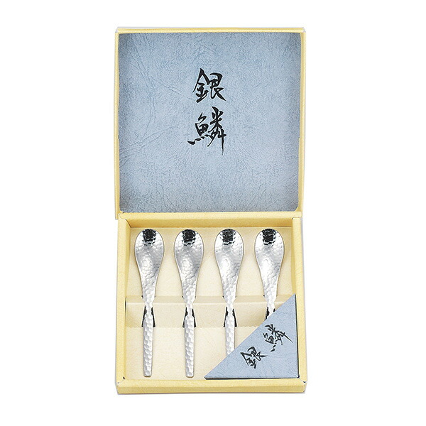 楽天市場】銀鱗 コーヒースプーン4pcセット（GR-106）和風 槌目模様