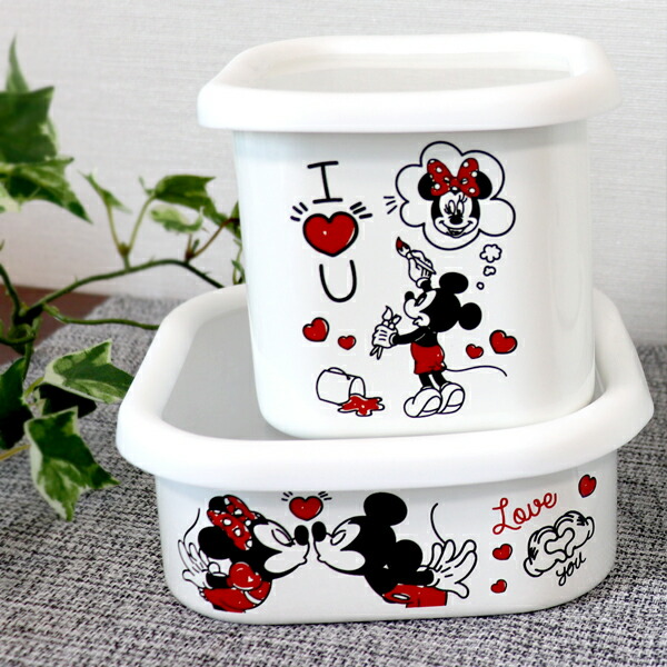 楽天市場】ミッキー&ミニー SH ホーロースクエアストッカー・L(MMJ-16