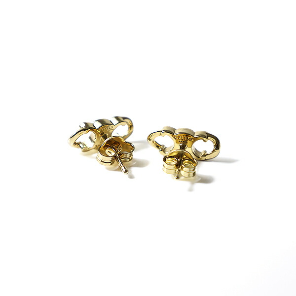 楽天市場】CELINE セリーヌ Triomphe Gourmette Studs Earrings ピアス