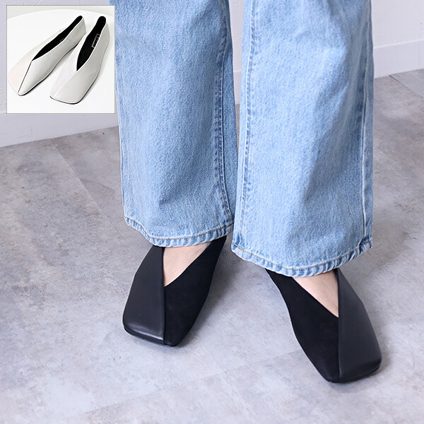 楽天市場】Jil Sander ジルサンダー Square Toe Leather Ballet Shoes