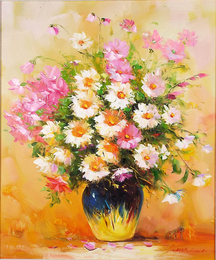 楽天市場】花の絵 絵画 油絵 アートパネル開業祝い 開院祝い「天人菊