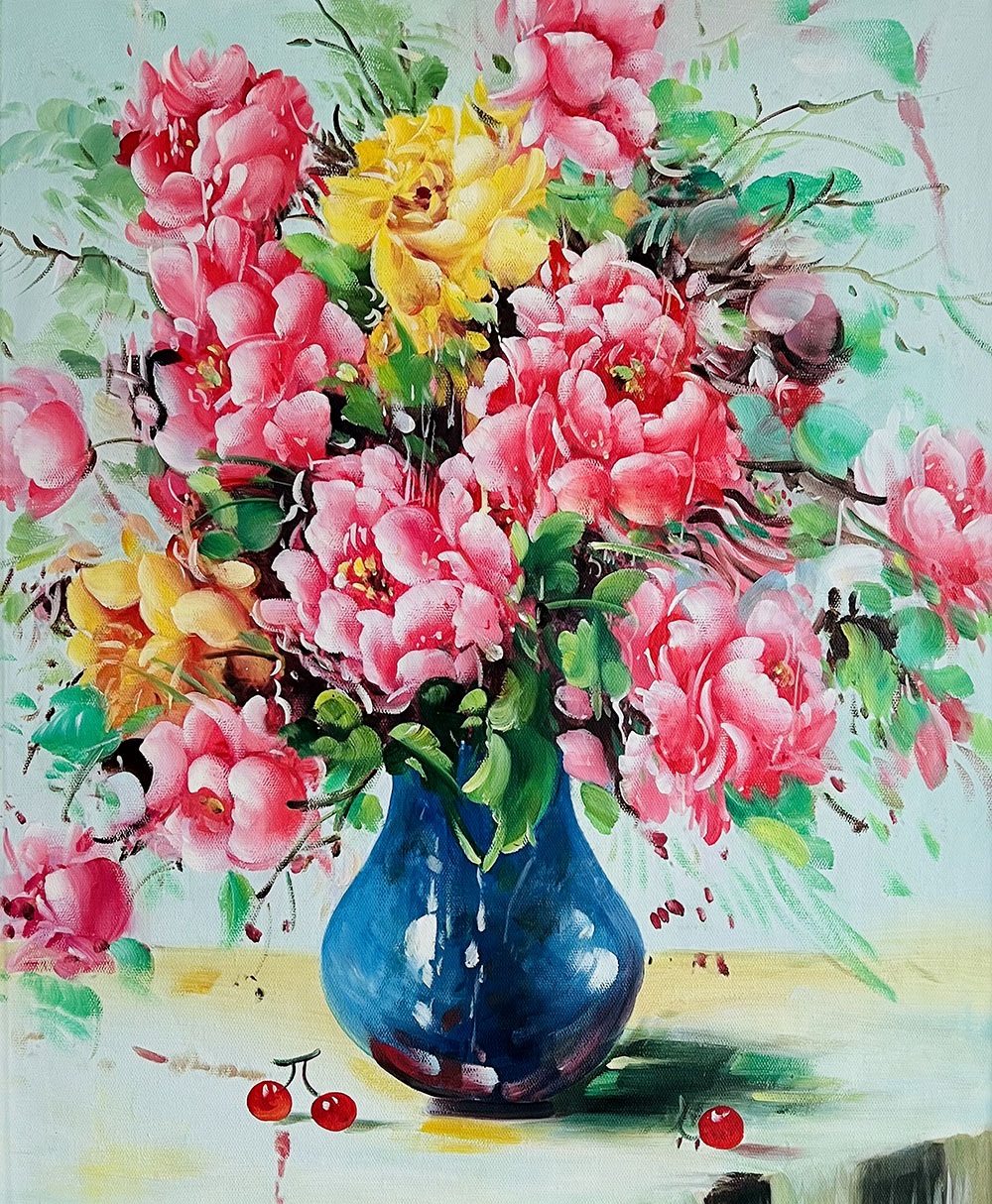 楽天市場】花の絵 絵画 油絵 アートパネル開業祝い 開院祝い「花瓶の花