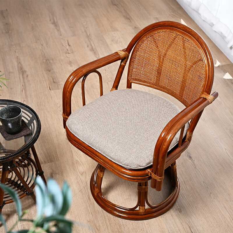 楽天市場】籐回転座椅子 籐 回転椅子 イス ラタンチェア 和 高座椅子