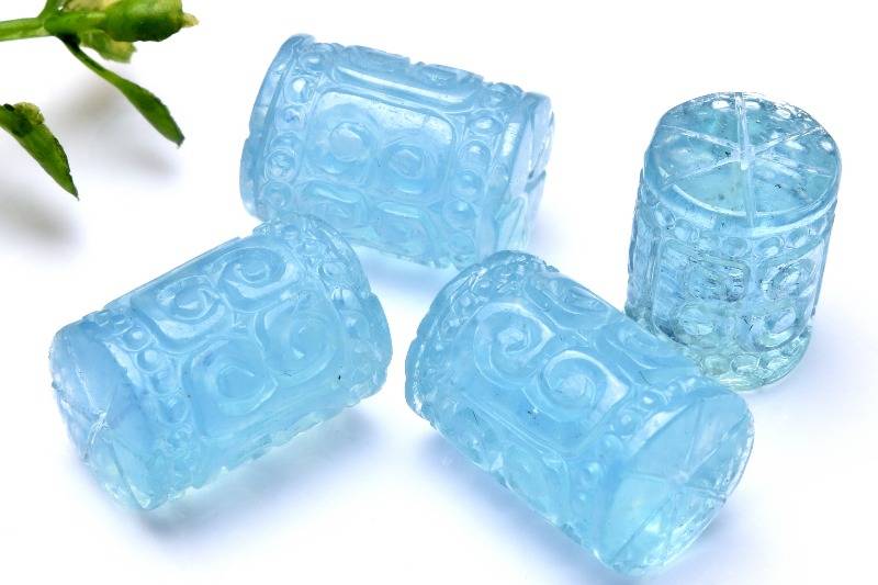 楽天市場】高品質◇透明 アクアマリン 15-18x12-13mm 転経器 マニ車