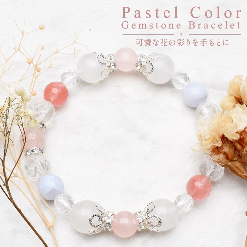 楽天市場】パステル ブルーレースアゲート ムーンストーン ローズ