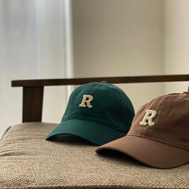 楽天市場】イニシャル R ベースボールキャップ グリーン/エメラルド
