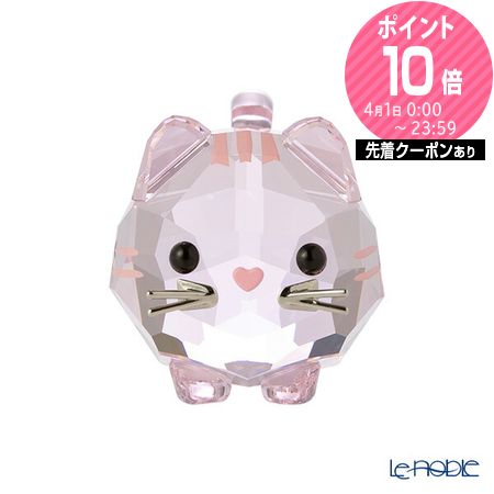 美品 スワロフスキー Kitten 猫 アメショー 蝶々 置物 オブジェ