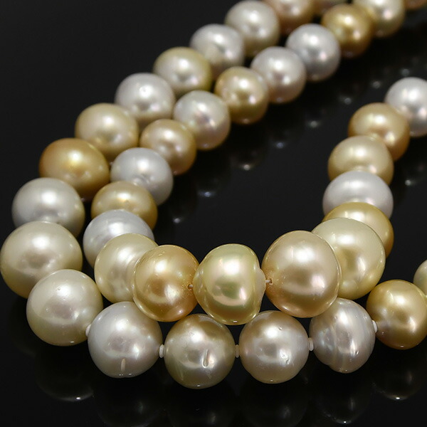 楽天市場】13.5mm ナチュラルマルチカラー 白蝶真珠 ネックレス 鑑別
