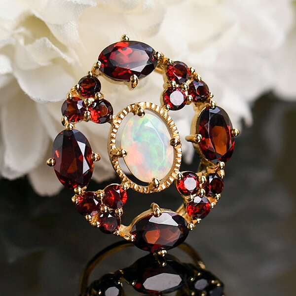 楽天市場】碌山 ガーネット オパール ペンダントトップ クラシカルで