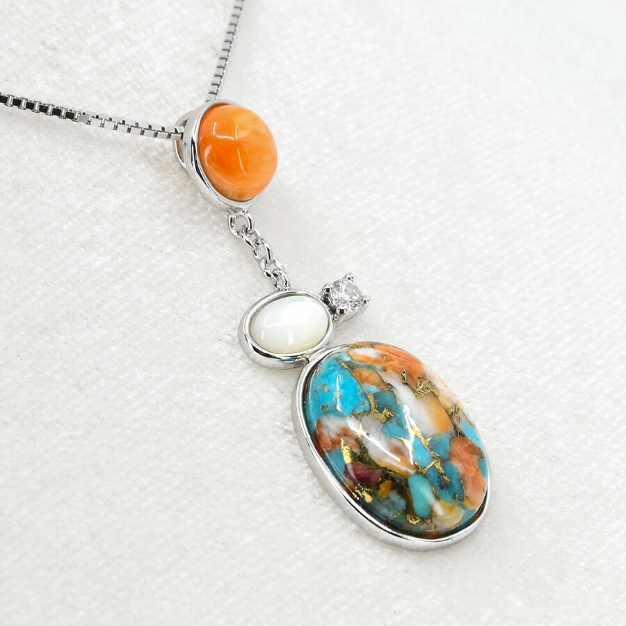 楽天市場】スパイニーオイスター ターコイズ ペンダントトップ