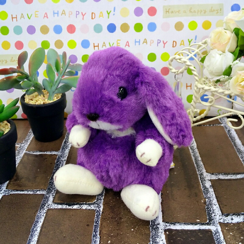 楽天市場】うさぎ ぬいぐるみ ロップイヤー Mサイズ グレープ 紫